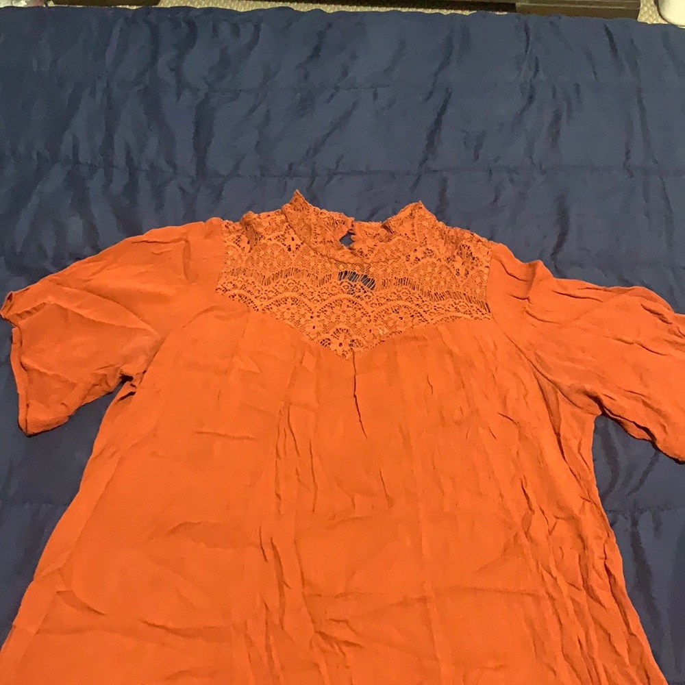 Beautiful dress with high neck lace detail!